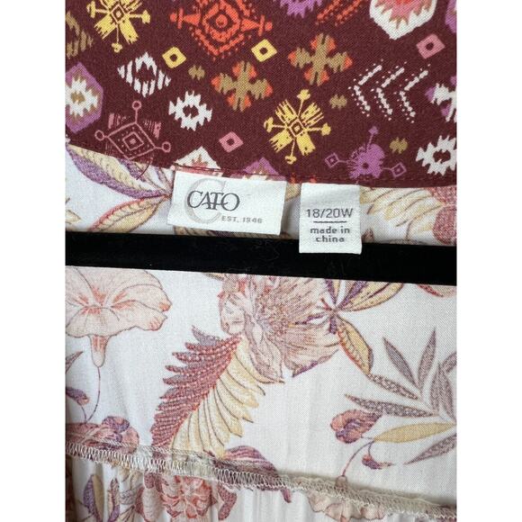 Cato Kimono Topper Bohemian Fall Orange Brown Cover up 18/20W - Picture 4 of 8